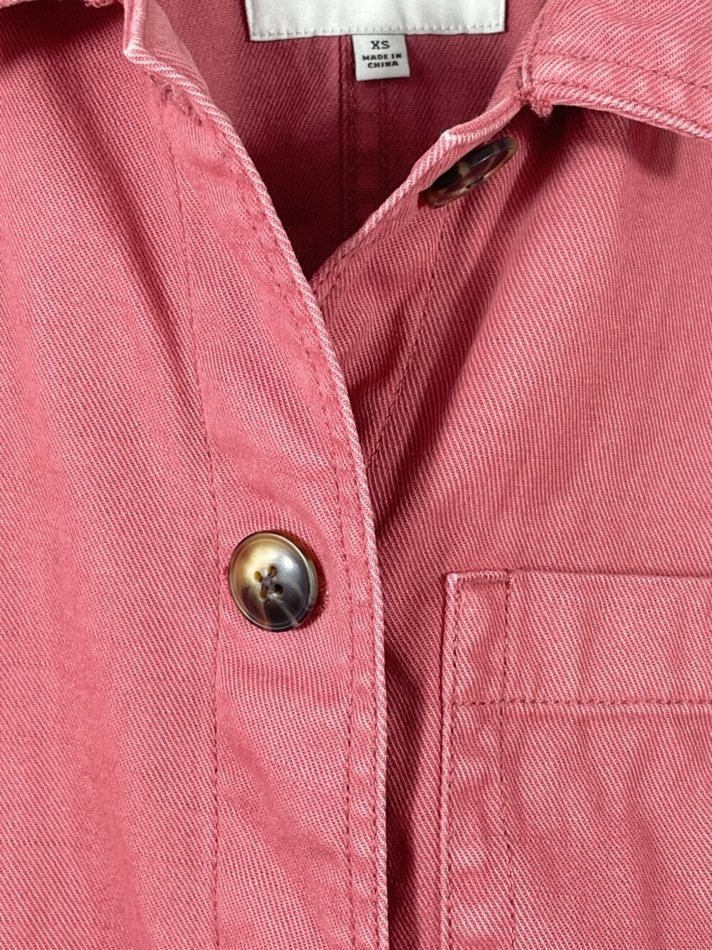 Madewell Pink Cotton Chore Jacket XS Utility Barn Coat Cropped - Picture 5 of 12